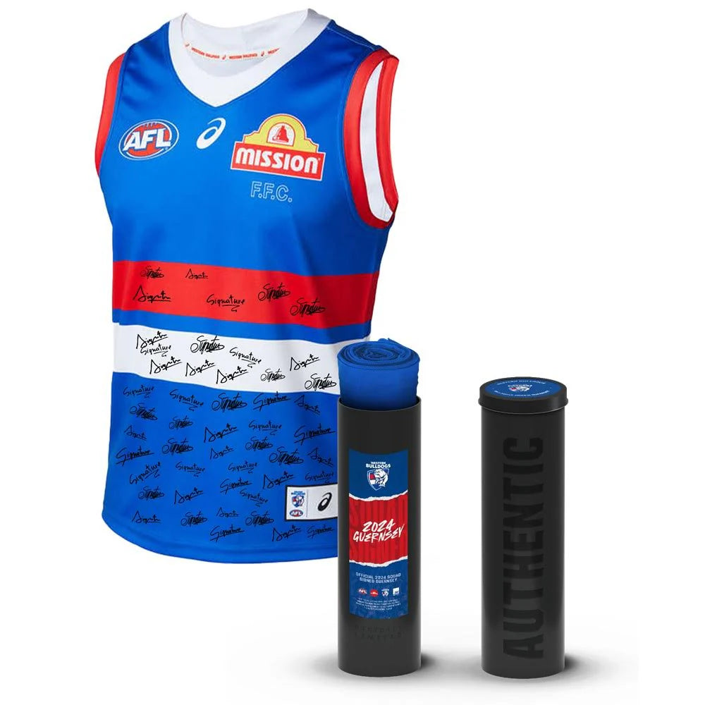 WESTERN BULLDOGS 2024 SQUAD SIGNED GUERNSEY