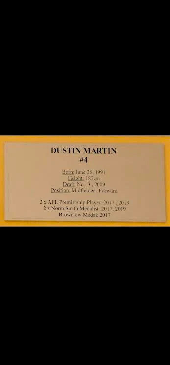 Richmond-Dustin Martin Signed Jersey/Framed