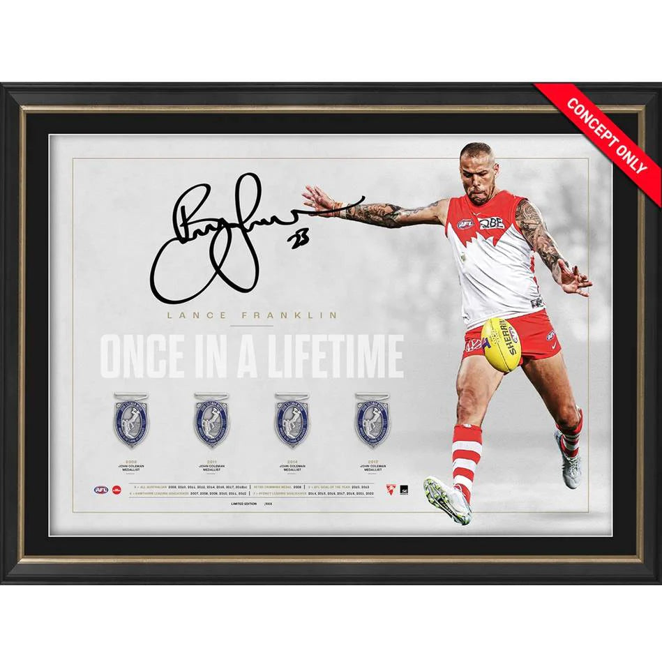 SYDNEY SWANS-BUDDY FRANKLIN SIGNED LITHOGRAPH