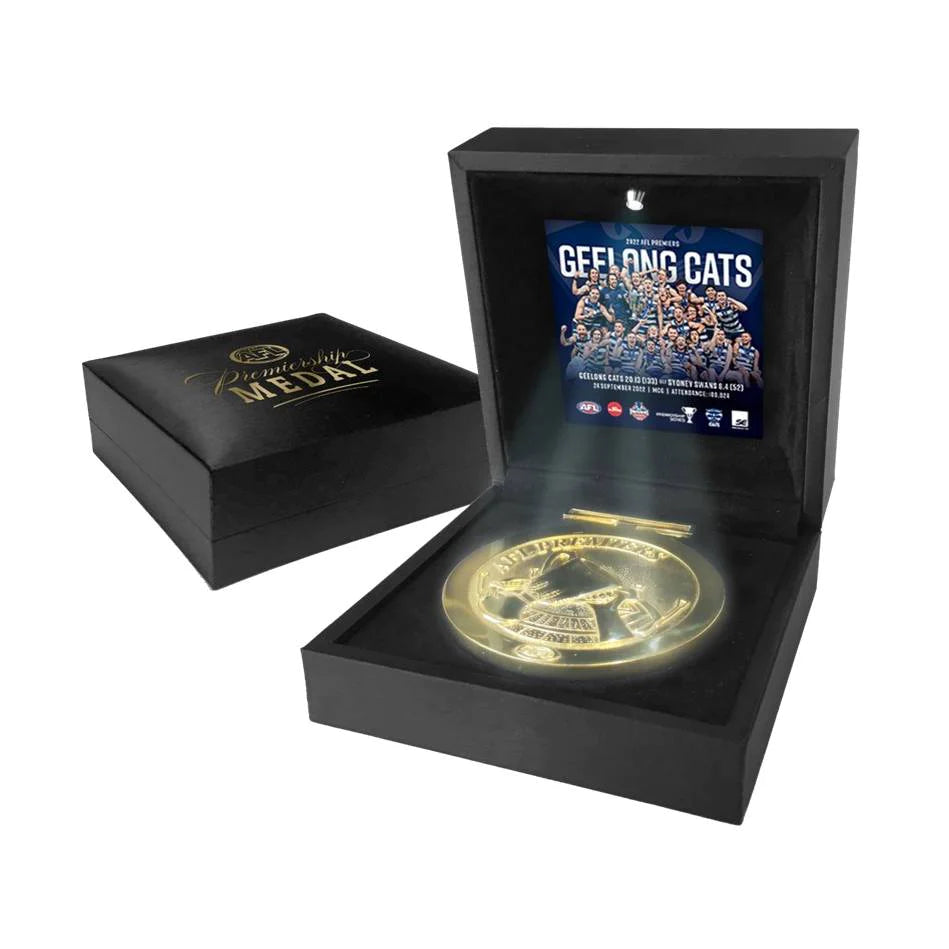 GEELONG CATS 2022 PREMIERS MEDAL DISPLAY