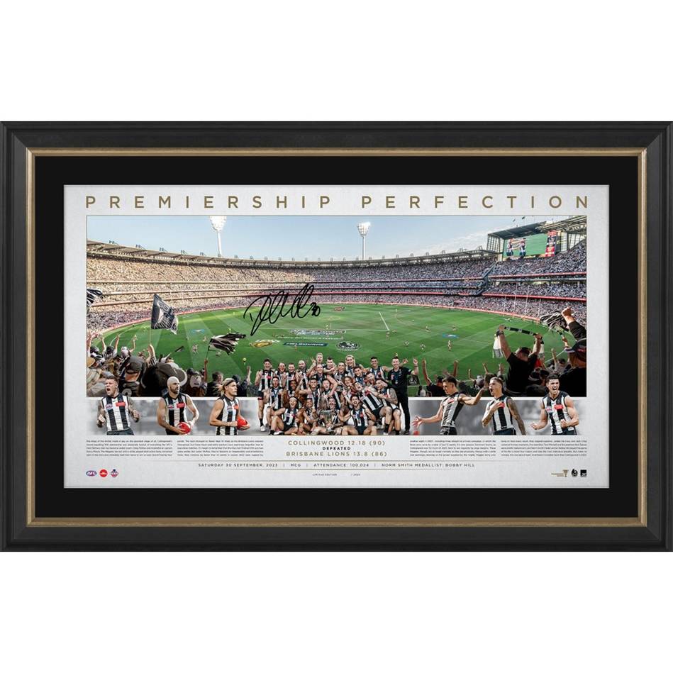 COLLINGWOOD-DARCY MOORE 2023 PREMIERS SIGNED PANORAMIC