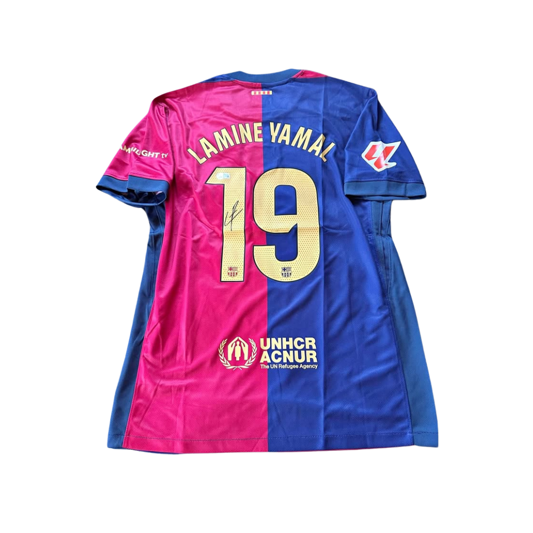 Lamine Yamal 2024/25 Barcelona Home Signed Jersey (Framing available)