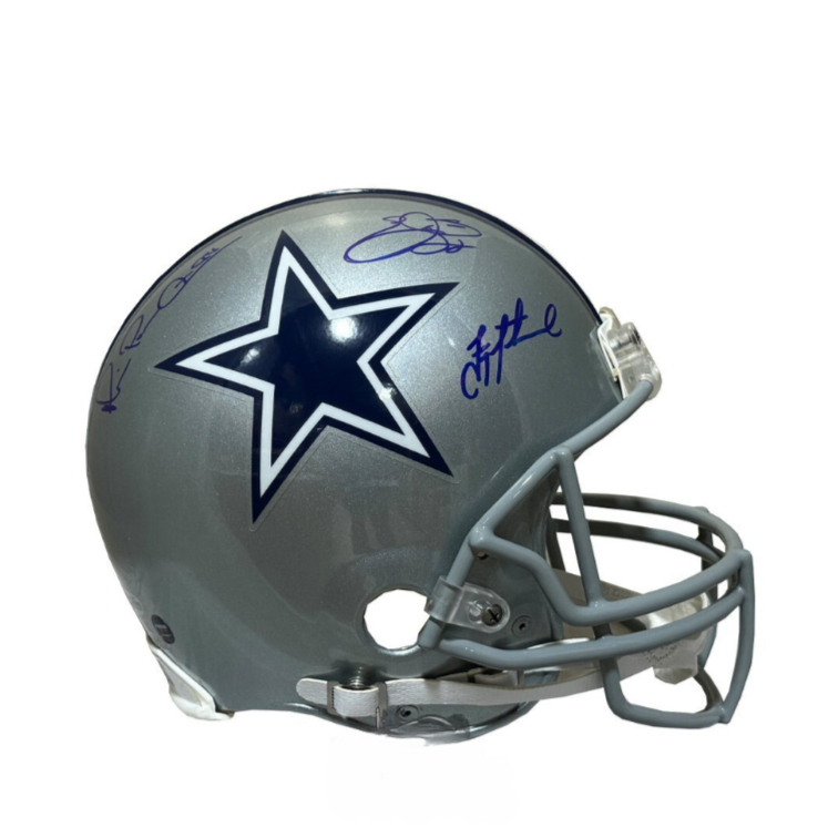 Cowboy Triplets Autographed Dallas Authentic Full Size Helmet - BAS