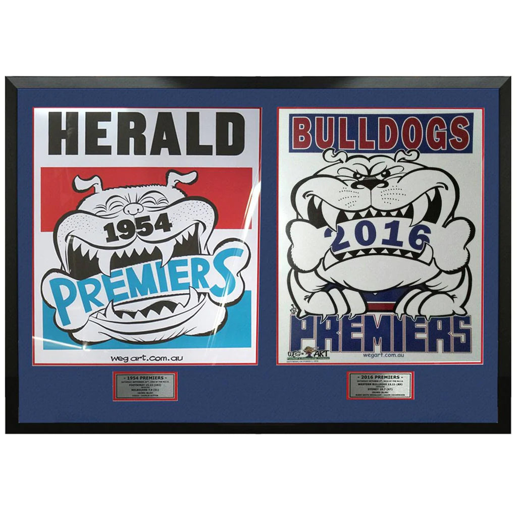 WESTERN BULLDOGS-2016 & 1954 Premiers WEG Posters - Framed