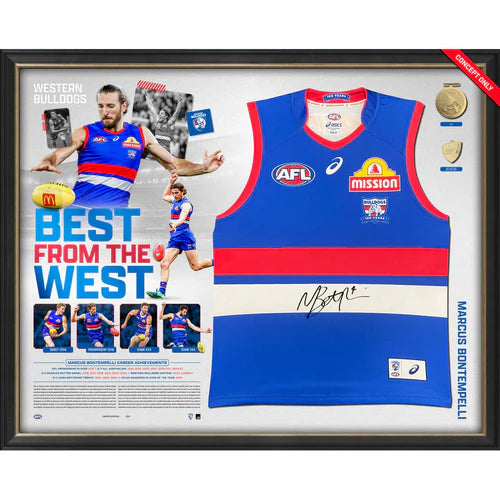 Western Bulldogs - Marcus Bontempelli Signed Guernsey Display