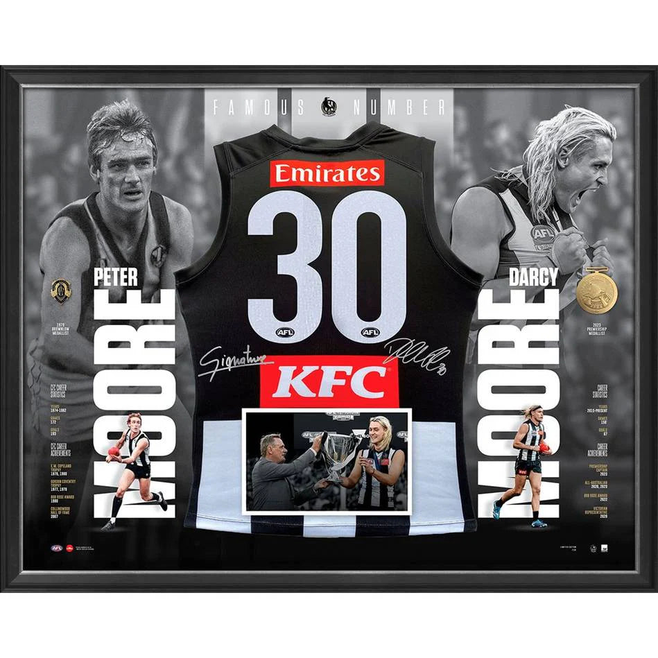 Collingwood Darcy and Peter Moore Signed Guernsey Display