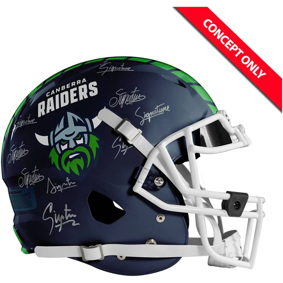 NRL-Canberra Raiders 2025 Team Signed Riddell Speed Replica Helmet