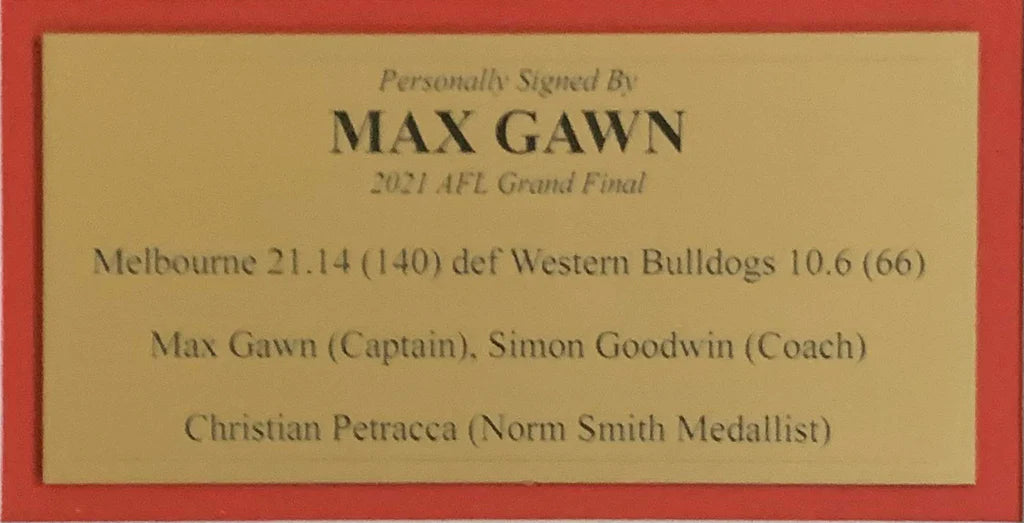 Melbourne 2021 Premiership Jersey & Cards Signed By Max Gawn
