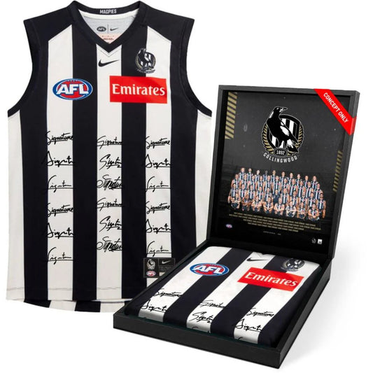 Collingwood Football Club 2025 Squad Signed Guernsey (Framed)