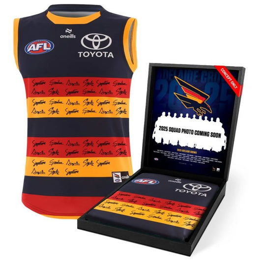 Adelaide Crows 2025 Squad Signed Guernsey (Framed)