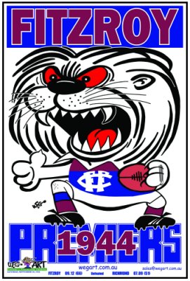Fitzroy 1944 Premiers WEG Poster Framed