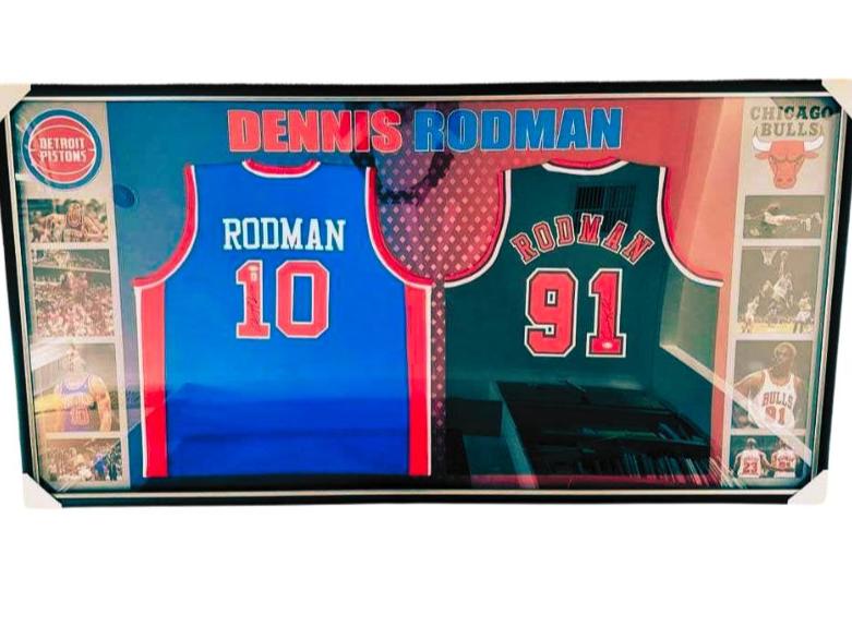 Dennis Rodman Signed Bad Boy Pistons and Bulls Jerseys