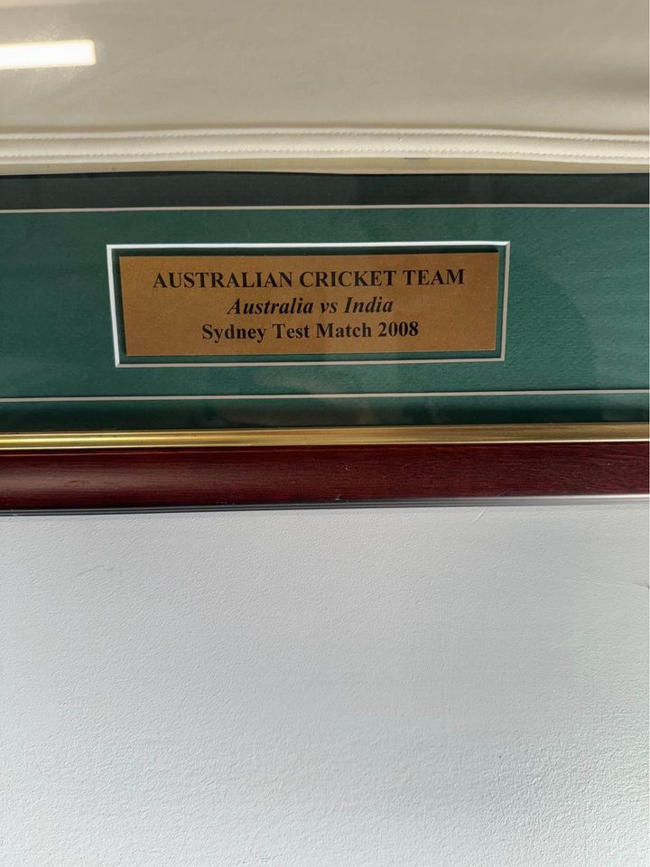 Australian Cricket 2008 Test Team Shirt Framed