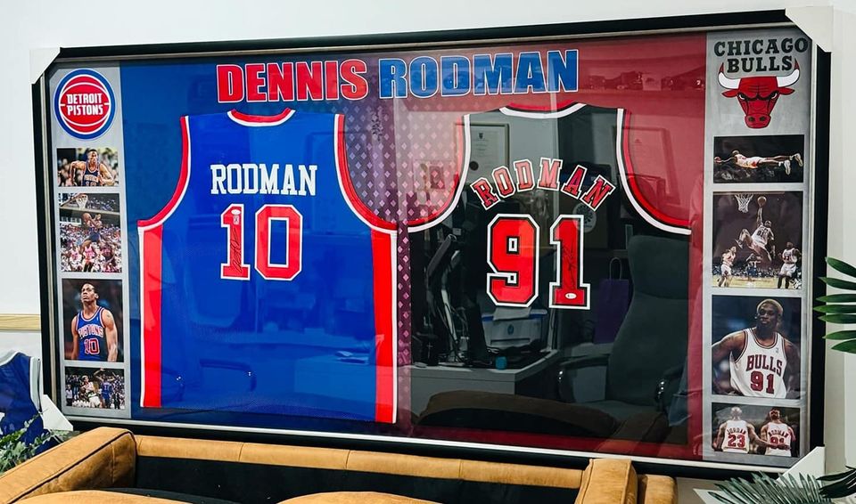 Dennis Rodman Signed Bad Boy Pistons and Bulls Jerseys