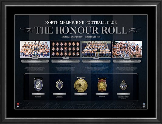AFL HONOUR ROLL - NORTH MELBOURNE FRAMED