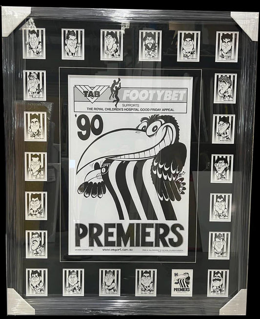 Collingwood 1990 WEG Poster With Cards Framed