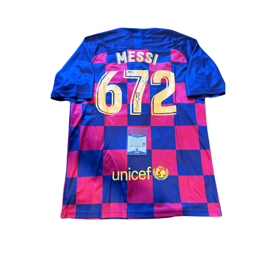 Lionel Messi 672 Signed FC Barcelona Jersey (Framing Available)