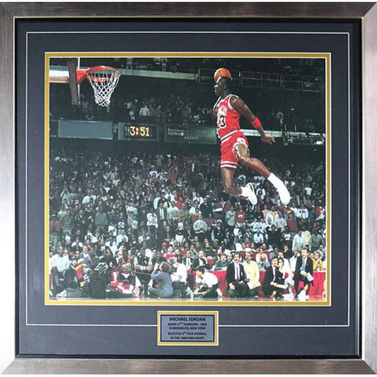 BASKETBALL-Michael Jordan Foul Line Dunk Framed