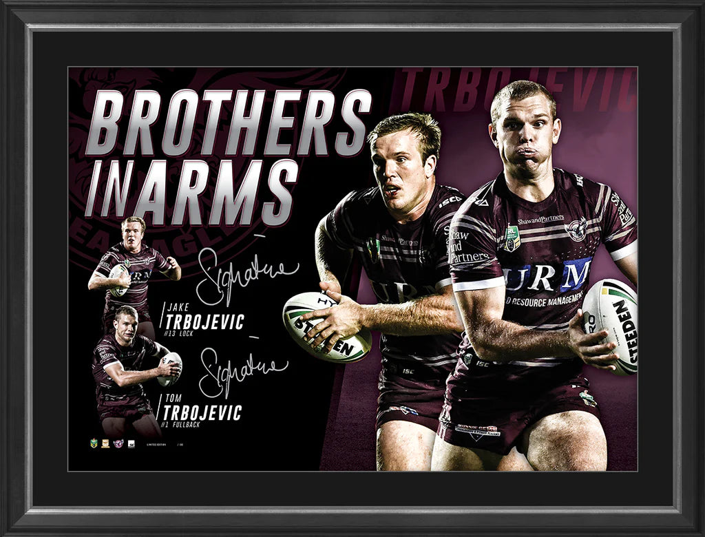 NRL-MANLY DUAL SIGNED ‘BROTHERS IN ARMS