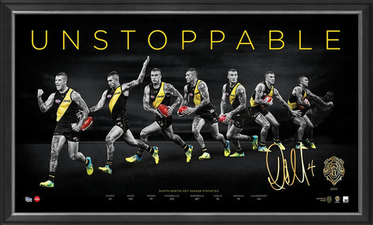 RICHMOND-DUSTIN MARTIN UNSTOPPABLE BROWNLOW PRINT FRAMED