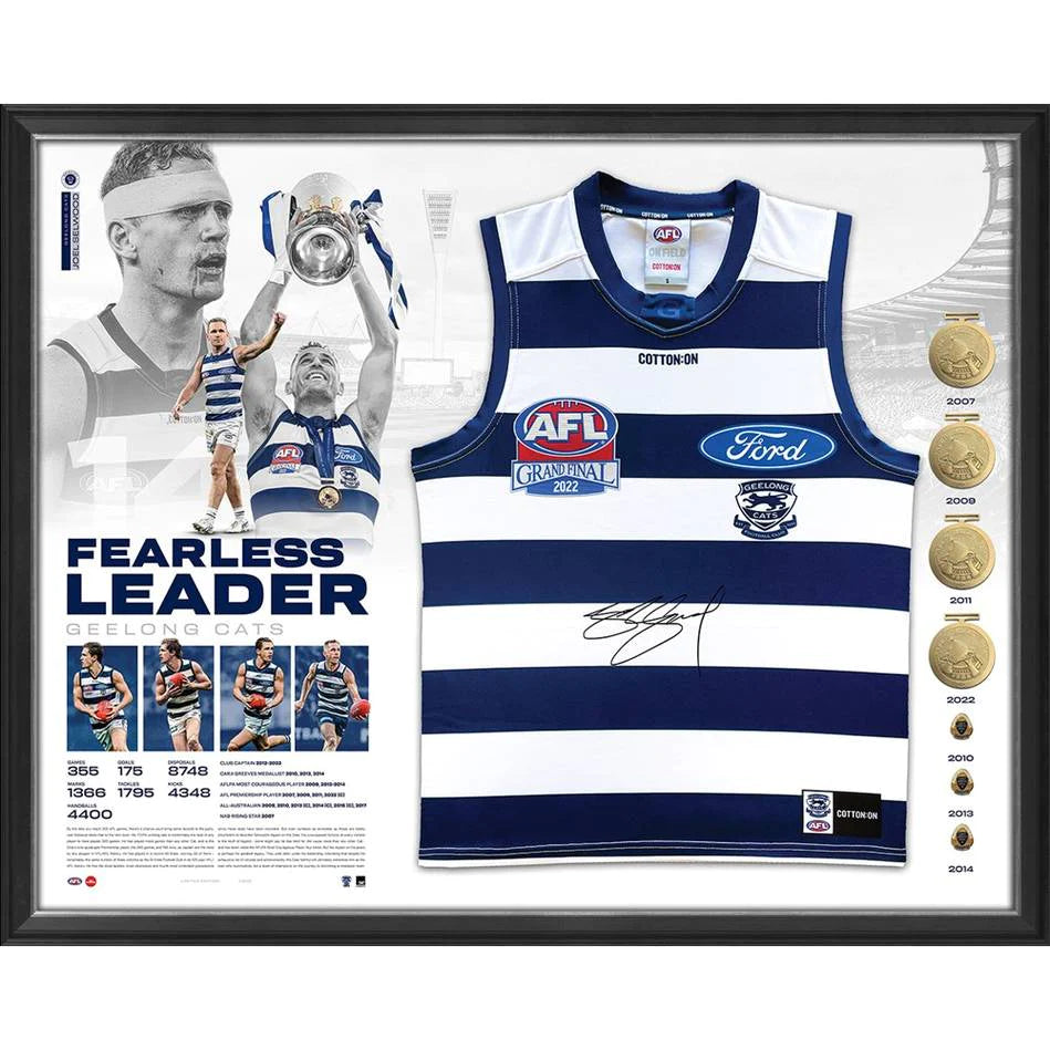 GEELONG-JOEL SELWOOD SIGNED GUERNSEY DELUXE DISPLAY