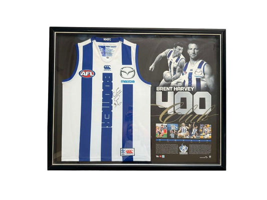 North Melbourne Brent Harvey 400 Club Framed Jersey