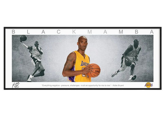 KOBE BRYANT PANORAMIC COLLAGE PRINT SIGNED FRAMED WINGS
