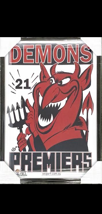 Melbourne Demons 2021 WEG Art Premiership Poster/Framed