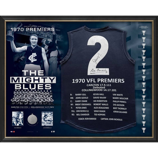 CARLTON Ron Barassi and John Nicholls Dual Signed Guernsey