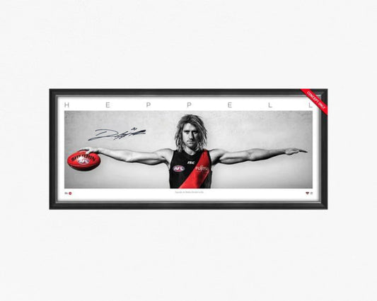 Essendon-Dyson Heppell Signed Large Wings Framed