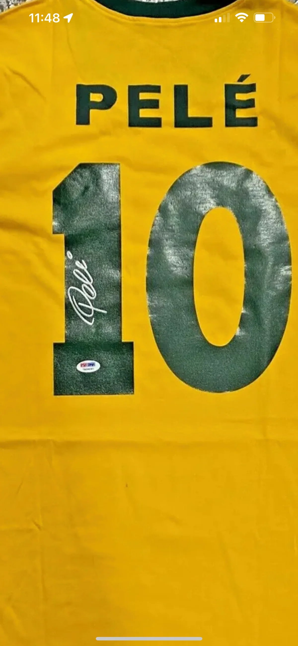 Pele Hand Signed Jersey - Framed