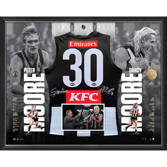 Collingwood Darcy and Peter Moore Signed Guernsey Display