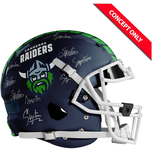 NRL-Canberra Raiders 2025 Team Signed Riddell Speed Replica Helmet