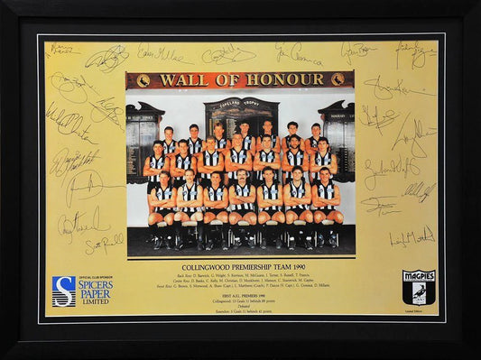 Collingwood 1990 Premiers Team Poster Framed